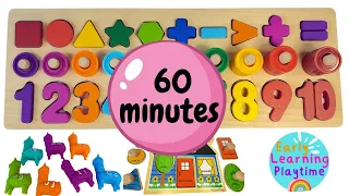 Toddler & Preschool Learning Videos | 60 Minute Compilation| Learn Colors, Numbers, and Alphabets