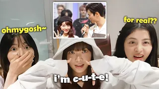 Le sserafim reacts to Chaemin's line to Eunchae calling her *cute*