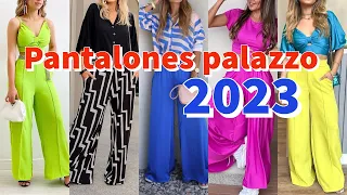 PANTALONES PALAZZO 2023 || LOOKS ELEGANTES Y MODERNOS/MODA PRIMAVERA VERANO 2023