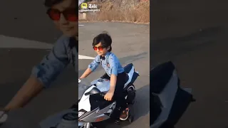 small boy bike riding