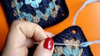 Вязание крючком Урок 229 Как соединять мотивы иглой Crochet