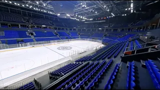 Сибирь Арена в Новосибирске. Компания «Авангард» оборудовала Арену спортивными трибунами.