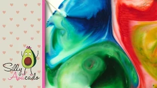 ❤ Rainbow Color Changing Milk Experiment w/ Food Coloring & Dish Soap - Fun Science Fair Project :)