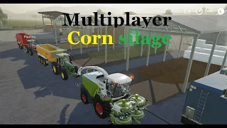 Multiplayer FS19 , Corn silage on map Slovak village - Timelapse