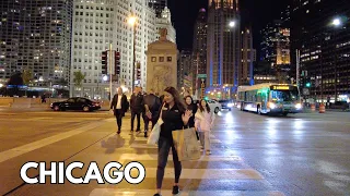 Evening in Chicago Walking Tour on Tuesday | April 23, 2024 | 4k 60fps City Sounds.