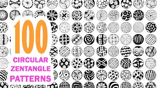 100 zentangle patterns circle ❃ 100 doodle patterns ❃ 100 patrones mandalas