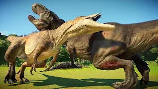 CARNIVORE AND HERBIVORE BATTLE ROYALE ISLA NUBLAR  - Jurassic World Evolution 2
