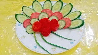 Super Salad decoration and carving Ideas|creative salad decoration|garnishing technique