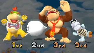 Mario Party 9 BowserJr Vs Boo Vs Donkey Kong Vs Dry Bones - Minigame