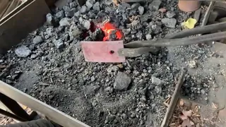 Annealing steel for a hand forged knife