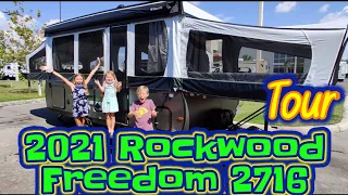 Tour of our new 2021 Forest River Rockwood Freedom 2716 Pop up Camper