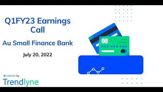 Au Small Finance Bank Earnings Call for Q1FY23