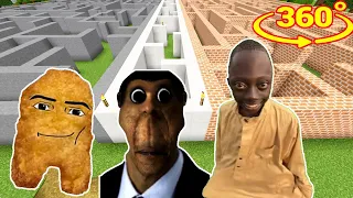 Gegagedigedagedago vs TENGE vs OBUNGA MAZE but it's 360 degree video