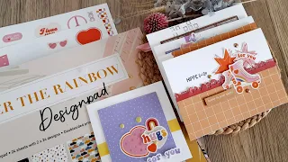 5 Karten mit Embossed Stickers von #Decotimecrafts, mit Stanzen und Papier von #Action