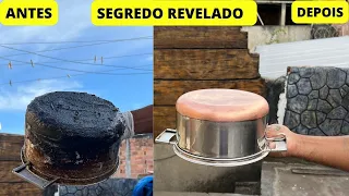 GENIAL COMO LIMPAR PANELA QUEIMADA FÁCIL PRODUTINHO QUE DERRETE GORDURA CROSTA NUNCA MAIS! VEJA