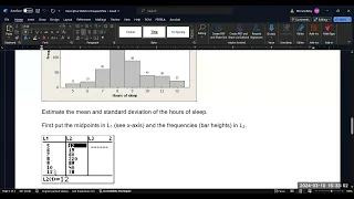 Descriptive Statistics for Grouped Data in TI-83/84