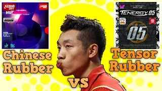 Chinese rubber (DHS Hurricane) vs High Tension rubber (Tenergy) table tennis