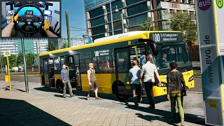 Relaxing, Smooth, and Realistic Bus Ride on a City Line Route 100 in Berlin - The Bus - Moza R21&TSW