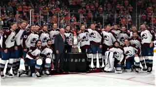 Clarence Campbell Bowl Awarded to the Colorado Avalanche Following the Four Game Sweep of the Oilers