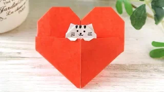 [Origami]Cat in a Heart (Using only 1 paper)
