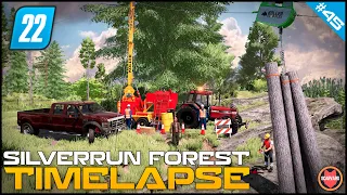 🇺🇸 Winching Logs Using Tower Yarder - Survival Logging Series ⭐ FS22 Silverrun Forest Timelapse