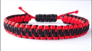 DIY Macrame Style Bracelet-King Cobra Weave 2 Color-Square Sliding Knot-CBYS Paracord Tutorial