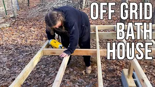 Starting Our Off Grid Bath House Build & Our Shed Is Ready!