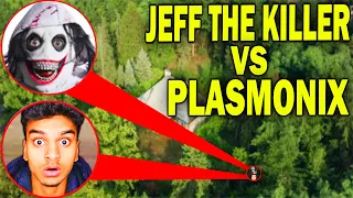 DRONE CATCHES JEFF THE KILLER VS PLASMONIX AT HIS HIDEOUT IN THIS SCARY FOREST! (HE WAS SO ANGRY)