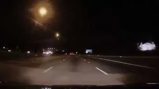 Driving through Jacksonville, Florida at night on Interstate 95