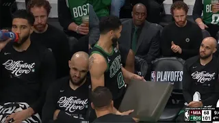 CELTICS ELIMINATE HEAT & JAYSON TATUM GETS CLOWNED BY DERRICK WHITE ON BENCH! LOL!