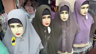 Belanja grosir jilbab harga murah d pasar blok f tanah Abang jakarta pusat