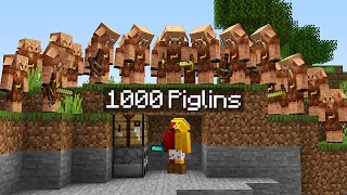 1000 PIGLINS vs 1 SPEEDRUNNER no minecraft... (Impossível Sobreviver)