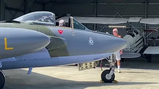 De Havilland Venom jet fighter engine run