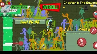 Many zombie on the Sewers Chapter 6 level 46-48 !! Stickman Zombie Shooter