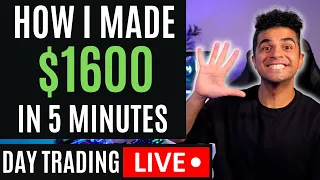 How I made $1600 in 5 mins Day Trading TESLA | Stock Market