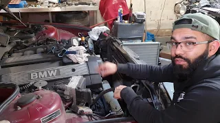 E38 Engine Refresh - Fixing Coolant, Power Steering Leaks & More | Abandoned Car | M52B28 Repair