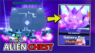 Got Full Team Of Dark Matter Galaxy Fox & Broke The Giant Alien Chest! - Roblox Pet Simulator X