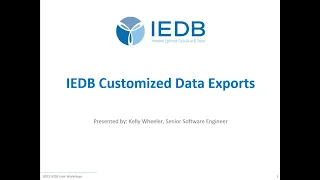 2023 User Workshop – 1.4 – New Database Feature: Customized Data Exports & Section 2 Q&A