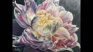 Как написать пионы.  Живопись маслом. Часть 2. How to write peony.  Оil painting. Part 2. Живопись