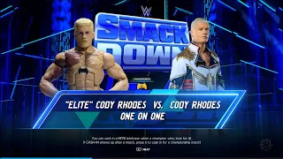 WWE 2K24 Elite Cody Rhodes VS Cody Rhodes Full Match SmackDown