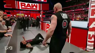 Brock Lesnar brutalizes injured Roman Reigns  Raw,26,march,2018