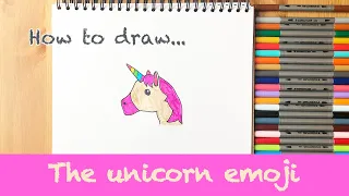 How to draw the Unicorn emoji (easy art tutorial)