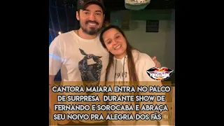 Maiara aparece de moletom durante show de FERNANDO e Sorocaba e abraça seu noivo ❤️🍀