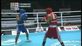 Fly (52kg) R16- Nyambayar Tugstsogt (MGL) VS Mahishzade Elvin (AZE) -2011 AIBA World Champs