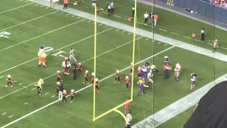 Broncos/Vikings Halftime - Mascots versus Kids