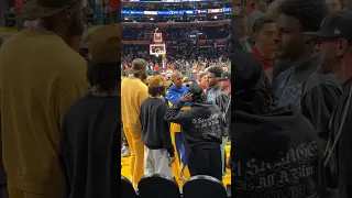 Bronny,Lebron and Chris Paul after the game at crypto.com arena