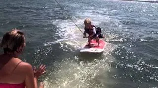 Alex's first time wake surfing