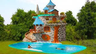 [Full Video] Building an Ancient Mud Villa House and Design Swimming Pool for Entertainment Place