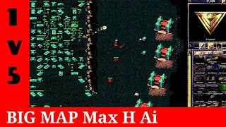 C&C Red Alert multiplayer match.1 ON 5 MAX HARD Ai, Big Map.