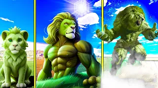 Growing Smallest GREEN LION into Biggest GREEN LION in GTA 5! THE LION KING